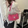 Bolso bandolera informal con remaches, sencillo, de moda, para otoño de 2023, con cadena coreana, color liso, pequeño, cuadrado, para mujer