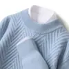 Nuevo Suéter de Lana Suelta Tejido Jacquard de Manga Larga de Cuello Alto Medio Estilo Coreano para Hombre Otoño/Invierno 2024
