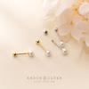 Doce Elegante 925 Sterling Silver Pearl Screw Ball Brincos Nicho Simples All-match Ear Bone Nail Brincos Jóias Japonesas e Coreanas