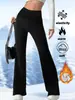Pantalones acampanados casuales de moda europea y americana transfronterizos para mujer, forrados de polar, engrosados, de cintura alta, pantalones deportivos casuales, forro polar blanco, Amazon, Temu