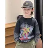Camiseta Patchwork Dos en Uno para Niños, Sudadera de Manga Larga Estilo Coreano Otoño Nuevo para Niños, Camiseta Básica Infantil, Camiseta de Moda