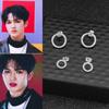 Pendientes de Aro Minimalistas Mismo Estilo de Zhu Zhengting, Unisex, Versátiles para Moda Urbana, Venta al por Mayor de Pendientes de Acero Inoxidable