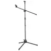Soporte de micrófono de escenario vertical con peso metálico para transmisión en vivo, trípode con clip de suelo, soporte de micrófono con pinza para teléfono móvil