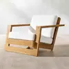 Sofá Externo de Alto Padrão Feito Sob Medida Nórdico, Móveis Externos de Designer para Pátio e Jardim, Sofá de Teca Anticorrosivo para Varanda