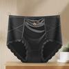 Ropa interior nueva para mujer sexy de talle medio transpirable sin costuras de seda de hielo satinada talla grande que contrae el abdomen levanta caderas shorts triangulares para mujer cabeza