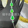 Pulsera de Calcedonia Tipo Hielo, Ágata Blanca, Chapado en Plata, Incrustada con Jade, Joyería Estilo Chino, Pulsera de Calcedonia Azul para Transmisión en Vivo