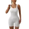 Shorts de una pieza con rosca transfronterizos europeos y americanos, Ropa deportiva elástica sin costuras, Ropa de yoga de una pieza para fitness, Traje de una pieza