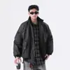 Chaqueta de cuero para motocicleta estilo americano con cuello alto para hombre 2025 primavera nueva diseño retro de alta calle sentido de diseño chaqueta de cuero pu guapo matón