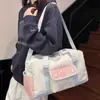 Bolsa de equipaje con bloques de color y estampado animal con bolsillos laterales multifuncionales, adecuada para el uso diario y el fitness, se puede usar como bolso de mano o bolso cruzado, al por mayor