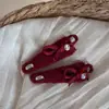 Pinza Roja para el Cabello de Año Nuevo para Mujer, Pasador de Lana, Pinza para el Cabello de Media Recogida, Accesorio para el Cabello de Alta Gama
