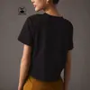 Nuevo Estilo Transfronterizo Europeo y Americano Camiseta Casual de Algodón Puro para Mujer con Estampado de Carita Sonriente Moderna de Manga Corta con Cuello Redondo Top Sencillo