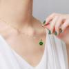 Venta caliente en Tmall, colgante de cadena con cuentas redondas de ágata roja, jade hetiano, jaspe, imitación chapada en oro y drenaje