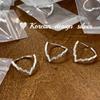 Anillo S925 de Plata de Ley con Diseño de Correas Abiertas Apiladas, Simple y Moderno, Igual al que Usa la Bloguera Estilo Ins Coreano