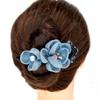 Grampo de Cabelo Artesanal de Lã Juanyuan Acessórios de Cabelo com Pérolas Adereço de Cabeça com Temperamento Presilha de Cabelo de Cristal Presilha de Cabelo de Flor Presilha para Rabo de Cavalo Presilha Horizontal
