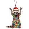 Enfeites de Natal acrílicos transfronteiriços, decorações de Natal de animais de desenho animado, decorações festivas para festas no atacado
