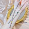 Accesorios de lujo para vestidos de noche, collar de circón colorido, conjunto de colgante de turmalina de lujo noble, cadena de colores caramelo, tesoro para mujeres