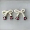 Accesorios de Hilo a Cuadros Rojos para Otoño e Invierno Estilo Año Nuevo: Pinzas para el pelo de lazo, Fundas para teléfono, Bolsos, Zapatos, Calcetines, Accesorios de vestir Di
