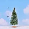 Árbol de Navidad de capas de aguja de pino, accesorios de paisaje en miniatura, diorama creativo de árbol de nieve, adornos de PVC, regalo de Navidad