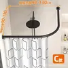 Barra Telescópica para Cortina de Ducha sin Taladro Curva en L en U Riel Curvo Cortina Divisoria Impermeable para Baño