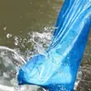1 par de cubrezapatos desechables cubrezapatos impermeables para días de lluvia cubrezapatos de tubo largo engrosados para botas de granja cubrezapatos de plástico para rafting al aire libre