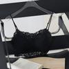 Camisole de renda com bojo feminino para usar por cima moda base respirável antibacteriana tomara-que-caia lingerie feminina com bojo