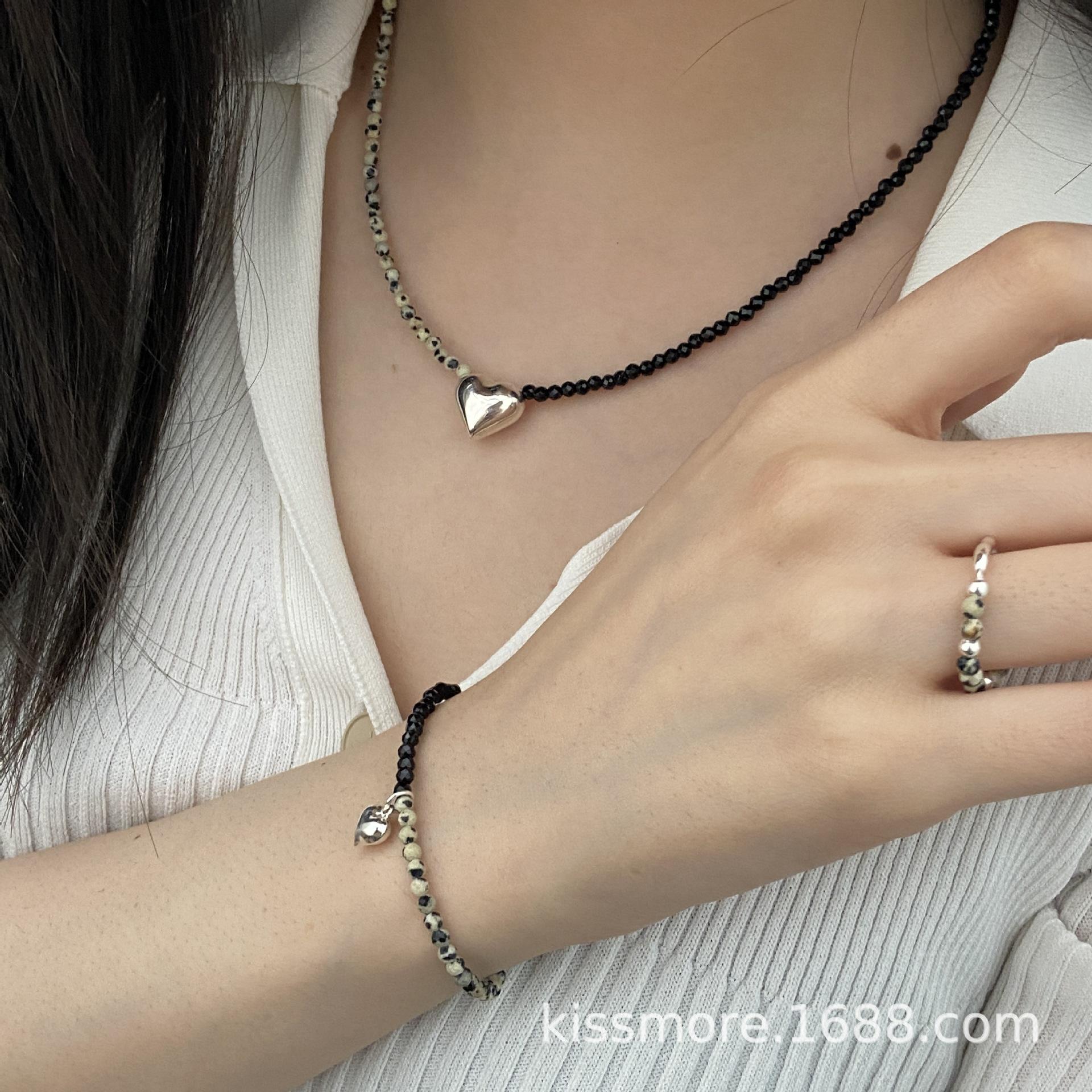 斑点石合成黑尖晶爱心纯银项链12.jpg