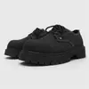Zapatos Derby Retro de Trabajo Suela Gruesa Aumentadores de Altura para Hombre 2025 Nuevos Casual Británico Zapatos Grandes de Cuero de Corte Bajo Color Pulido