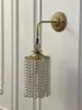 Vestuário Estilo Francês Latão Gravado Lustre de Pérola Entrada de Corredor Luminária de Parede Vintage Palácio Quarto de Dormir Mesa de Cabeceira Pequeno Lustre