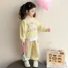 Conjunto Esportivo Infantil para Meninas Primavera e Outono Bebê Menina Moletom Falso de Duas Peças Roupa de Primavera Bebê Menina Conjunto Elegante da Moda de Duas Peças