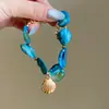 Pulsera de Concha de Estrella de Mar Azul para Mujer, Accesorios de Collar de Orilla del Mar, Estilo Vacaciones en la Isla, Accesorios de Moda Ligeros de Lujo y de Alta Gama