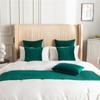 Ocho Colores Disponibles Estilo Nórdico Lujo Ligero Doble Cara Reversible Color Sólido Terciopelo Holandés Plisado Tridimensional Geométrico Cubrepie de Hotel Bufanda para el Pie de la Cama