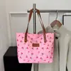 Moda 2025 Nova Bolsa Tote para Deslocamento de Menina Bolsa de Mão Moda Estampa Fofa de Cereja Bolsa de Ombro Feminina
