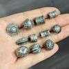 Cuentas espaciadoras antiguas de plata de Shanxi, estilo retro, cuentas de barril de plata cepillada, varios estilos, accesorios de juego literario DIY de plata Panax notoginseng