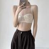 Lingerie de Renda Francesa para Mulheres, Sutiã Sem Fio Meia-Taça, Estilo Delicado, Sutiã Sexy Fino Respirável com Reunião Anti-Abaulamento