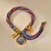 Cuerda de Mano Xizang Tejida a Mano Recurrente Cuerda de Mano Pequeña Pulsera Thangka Cuerda Thangka Dios de la Riqueza Madre Verde Zakilam