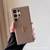 Adecuado para cuero con patrón de lichi simple retro Adecuado para Samsung S8 / Note9 Estuche de teléfono de moda para mujer con letras de hardware