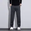 Calça Casual Nova de Lyocell para Homens Primavera 2026, Leve para Todas as Estações, Estilo de Negócios, Padrão Liso Estrelado, Calça Elegante de Cintura Alta Wide-Leg
