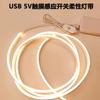 Tira de luz suave de neón de silicona flexible USB con atenuación táctil de 5V, sala de estar, hogar, luz de relleno para espejo de maquillaje LED, luz de ambiente, cinta