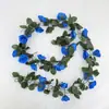 Guirnalda de Flores Artificiales de Ratán de Rosa Simulada Transfronteriza, Vid de Boda, Decoración de Sala de Estar Interior, Decoración de Tubería de Agua, Venta al por Mayor de Flores