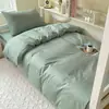 Nuevo conjunto de tres piezas de algodón puro estilo simple de dos tonos y color liso para dormitorio universitario clase A venta al por mayor