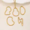 Acero Inoxidable Chapado en Oro de 18K, Accesorios Geométricos Huecos con Forma de Rayo para Pendientes, Collares y Colgantes Hechos a Mano
