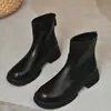 Botines de cuero suave, estilo británico otoño e invierno 2025, muy populares, estilo callejero, botas tipo Martin, botas de algodón, botines cálidos cómodos y duraderos para mujer