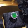Anel de calcedônia verde em liquidação ao vivo estilo nacional ágata feminino charmoso jade boca aberta banhado a platina 18k anel feminino
