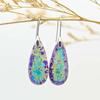 Pendientes de piedra natural de moda, accesorios populares europeos y americanos, pendientes a juego de color morado y azul, estilo étnico.