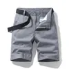 Pantalones de cinco puntos para hombre, pantalones cortos casuales de verano para hombre, pantalones para hombres de mediana edad y mayores, pantalones de múltiples bolsillos para hombre, talla grande, overol de cinco puntos.