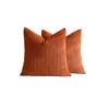 Funda de almohada de pana a rayas minimalista nórdica, funda de cojín de felpa de color liso retro americano, funda decorativa para muebles suaves de otoño e invierno