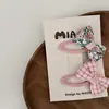 Nuevo clip para el pelo de niño con lazo de cuadros florales, conjunto de diadema, horquilla para bebé, pinza lateral, pinza BB, liga