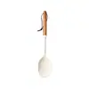 Cabo de Madeira de Acácia Branca Utensílios de Cozinha de Silicone Espátula Resistente a Altas Temperaturas Espátula de Cozinha Colher de Sopa Diária Raspador para Cozinha Colher para Panela Quente