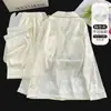 Conjunto de Duas Peças Jacquard Embossado de Seda Gelo com Mangas Longas e Bojos no Peito, Confortável e Macio Conjunto de Roupa de Casa para Mulheres