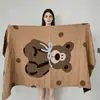Toalla de Baño Grande de Algodón Puro Clase a Madre y Bebé Toalla de Baño de Gasa de Algodón Puro Toalla de Baño Bordada con Dibujos Animados Súper Suave Lavable a Máquina